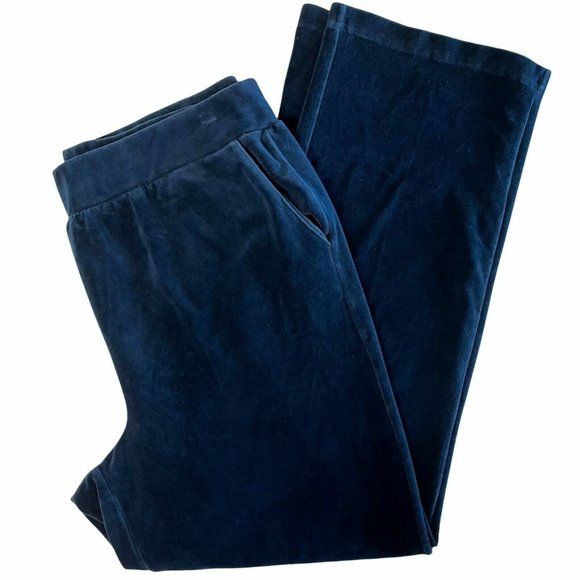 EUC Ralph Lauren Womens XL Blue Velour Pants w Pockets Pull On 39x31, $85 - Picture 7 of 7
